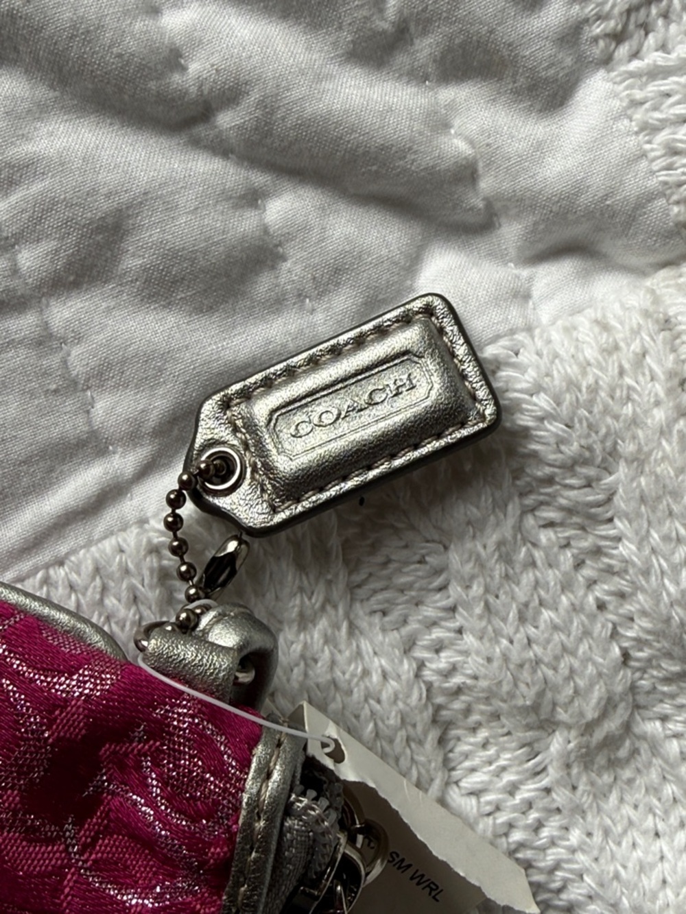 Coach Metallic Pink Signature Wristlet - Picture 7 of 9